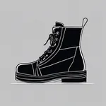 chunky-soled black leather boots image